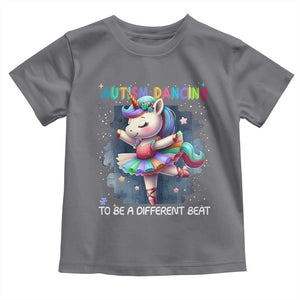Autism Awareness Unicorn Toddler T Shirt Ballet Dancing To A Different Beat TS10 Charcoal Print Your Wear