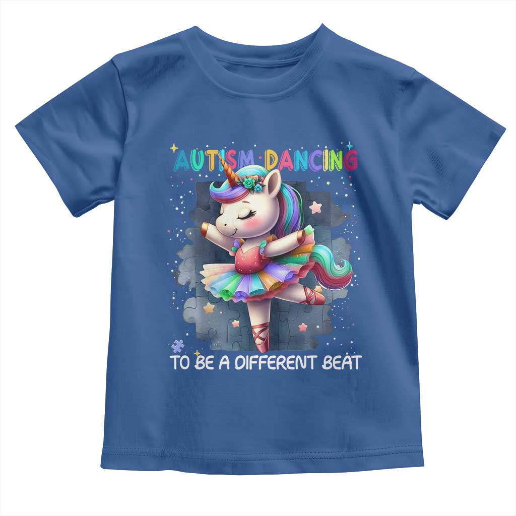 Autism Awareness Unicorn Toddler T Shirt Ballet Dancing To A Different Beat TS10 Royal Blue Print Your Wear