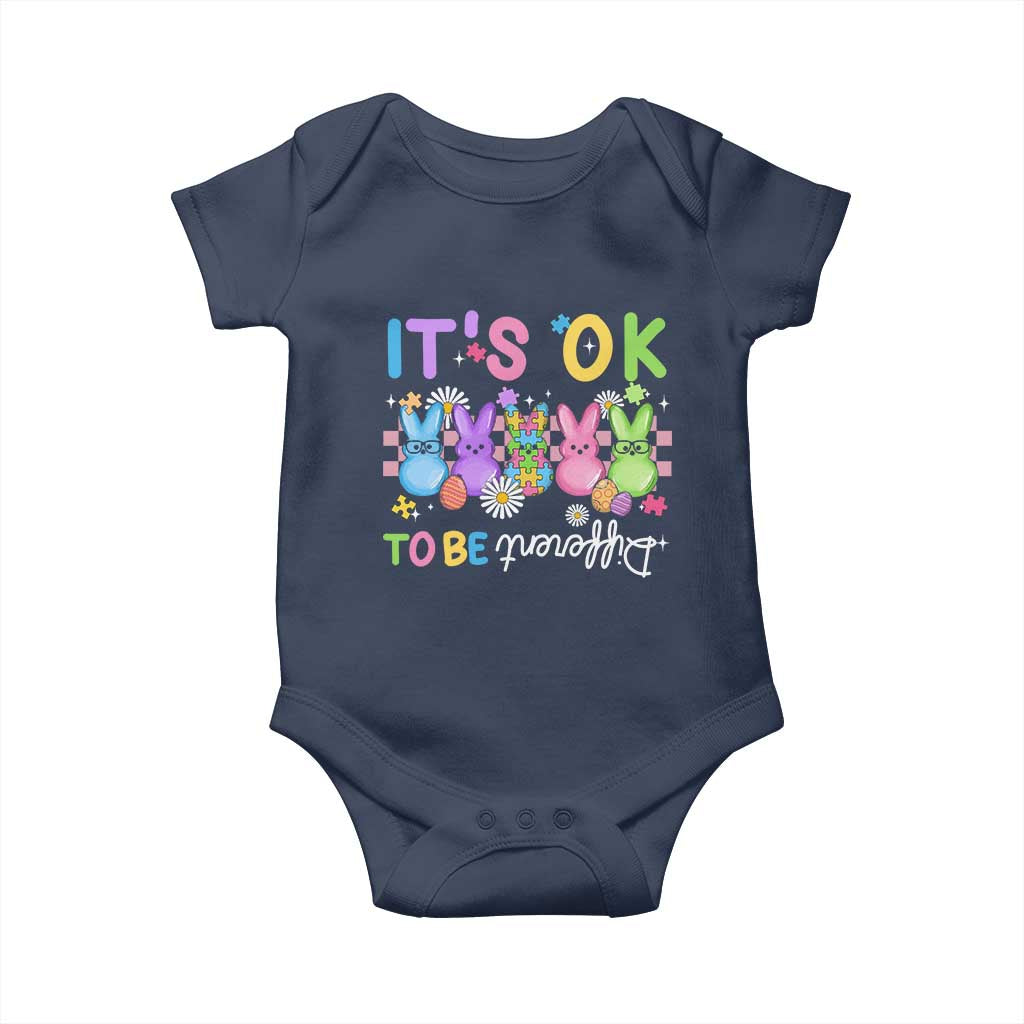 Its Okay To Be Different Baby Onesie Bunny Puzzle Autism Awareness Easter TS10 Navy Print Your Wear