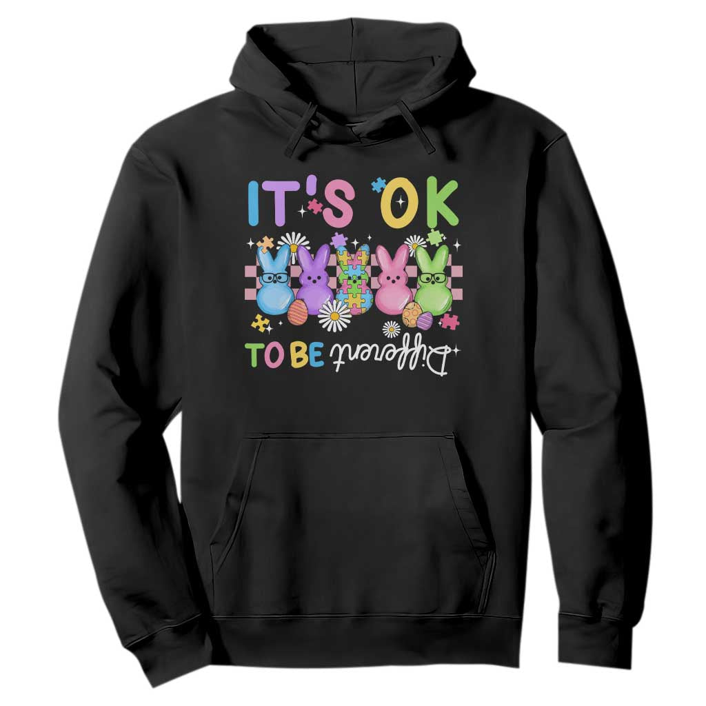Its Okay To Be Different Hoodie Bunny Puzzle Autism Awareness Easter TS10 Black Print Your Wear