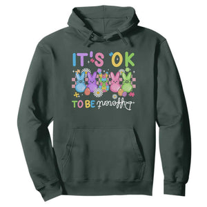 Its Okay To Be Different Hoodie Bunny Puzzle Autism Awareness Easter TS10 Dark Forest Green Print Your Wear