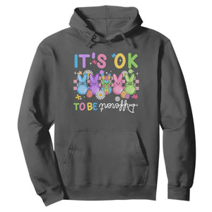Its Okay To Be Different Hoodie Bunny Puzzle Autism Awareness Easter TS10 Dark Heather Print Your Wear