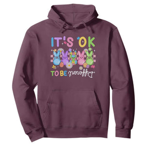 Its Okay To Be Different Hoodie Bunny Puzzle Autism Awareness Easter TS10 Maroon Print Your Wear