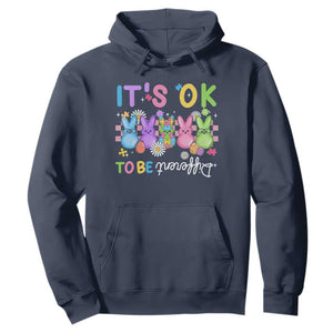Its Okay To Be Different Hoodie Bunny Puzzle Autism Awareness Easter TS10 Navy Print Your Wear