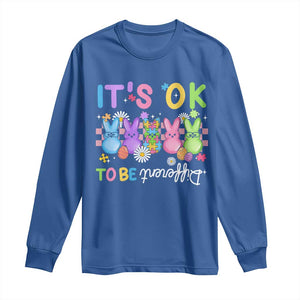 Its Okay To Be Different Long Sleeve Shirt Bunny Puzzle Autism Awareness Easter TS10 Royal Blue Print Your Wear