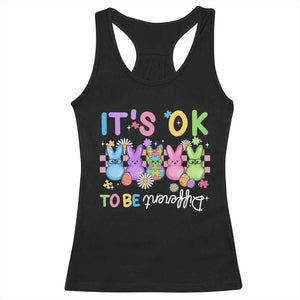 Its Okay To Be Different Racerback Tank Top Bunny Puzzle Autism Awareness Easter TS10 Black Print Your Wear