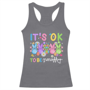 Its Okay To Be Different Racerback Tank Top Bunny Puzzle Autism Awareness Easter TS10 Charcoal Print Your Wear