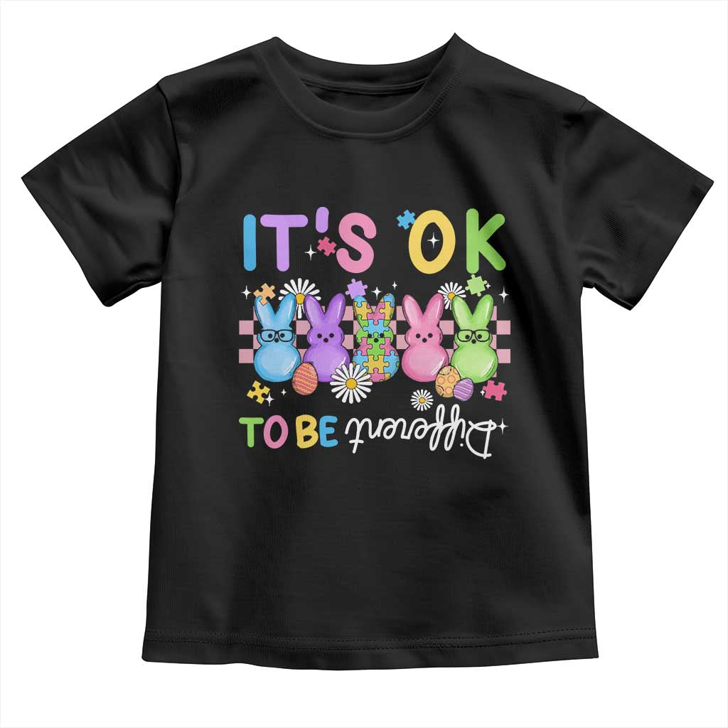 Its Okay To Be Different Toddler T Shirt Bunny Puzzle Autism Awareness Easter TS10 Black Print Your Wear