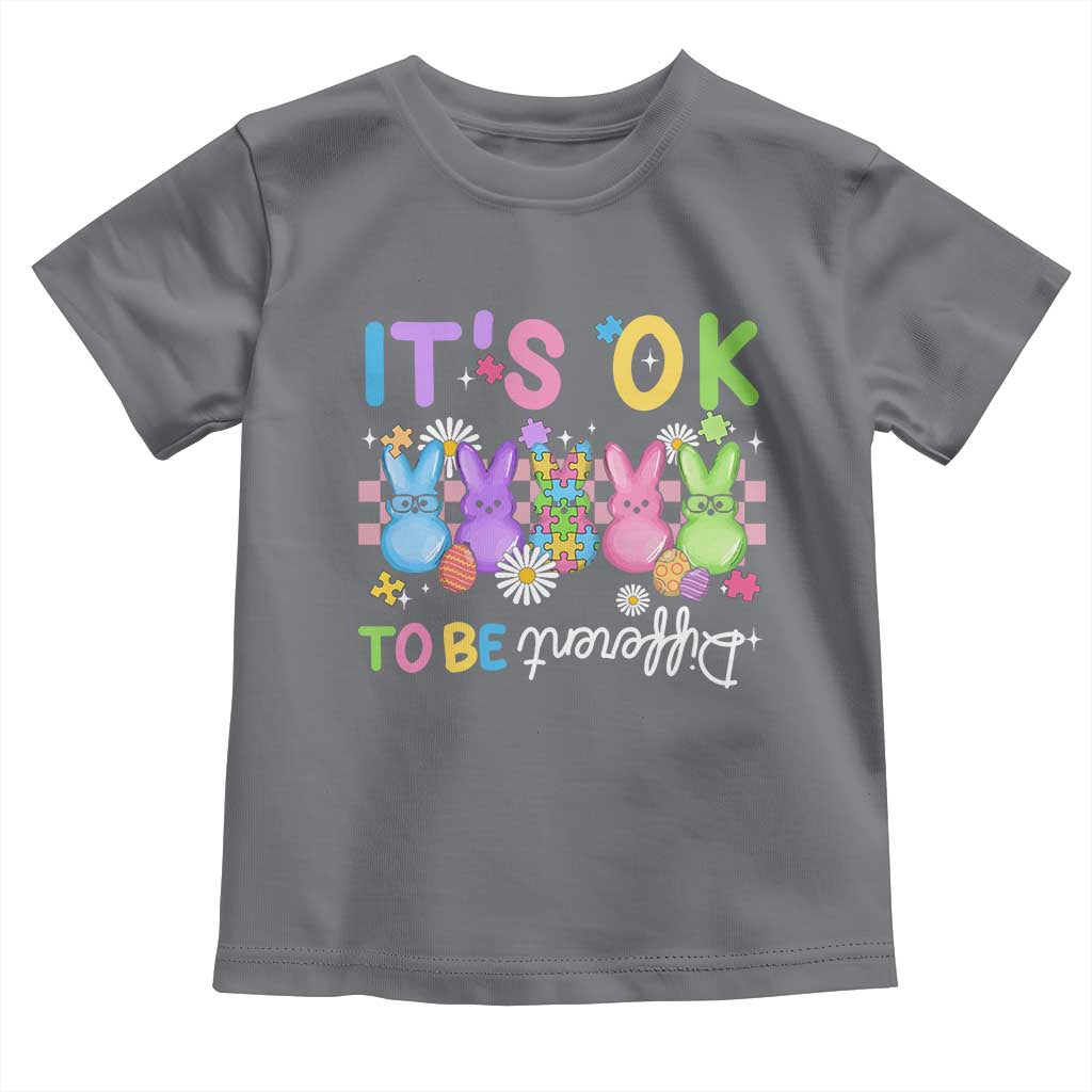 Its Okay To Be Different Toddler T Shirt Bunny Puzzle Autism Awareness Easter TS10 Charcoal Print Your Wear