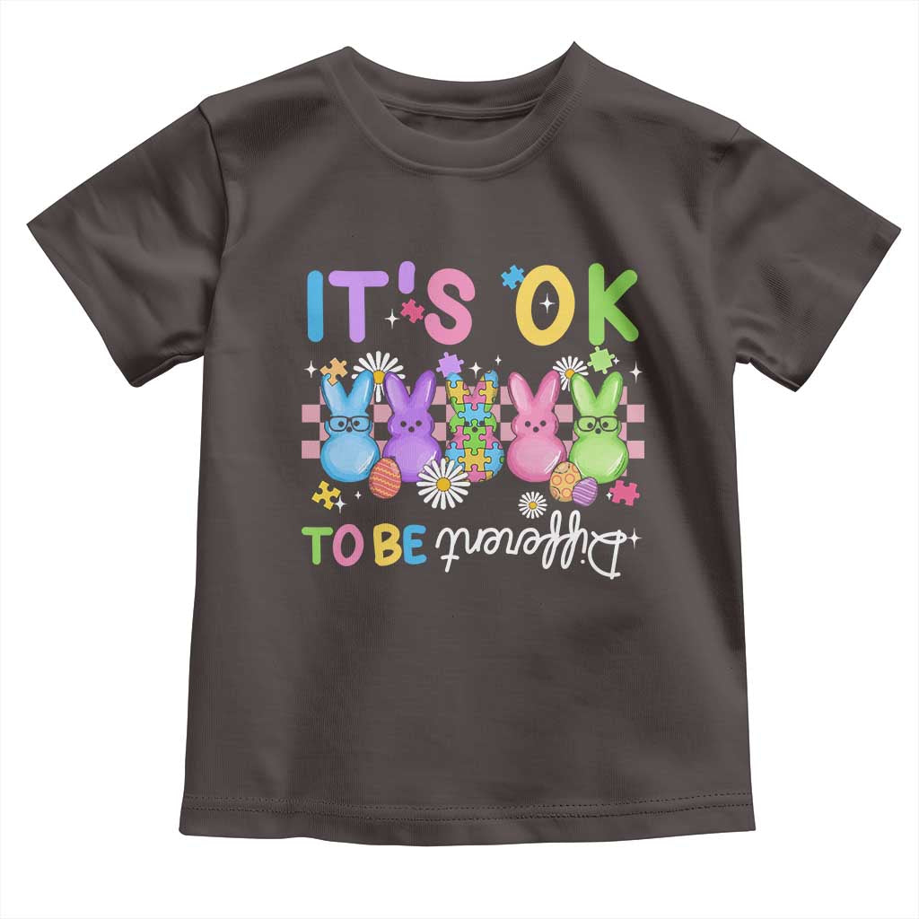 Its Okay To Be Different Toddler T Shirt Bunny Puzzle Autism Awareness Easter TS10 Dark Chocolate Print Your Wear