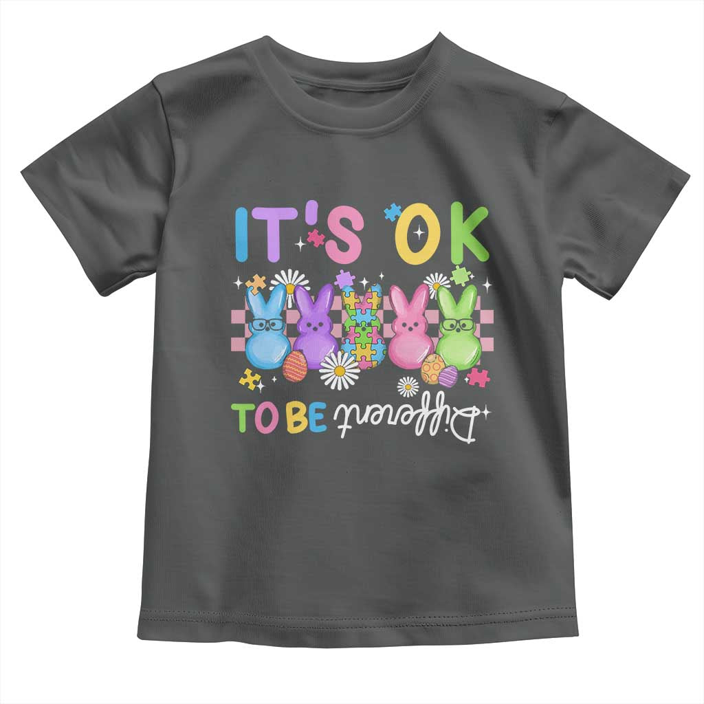 Its Okay To Be Different Toddler T Shirt Bunny Puzzle Autism Awareness Easter TS10 Dark Heather Print Your Wear