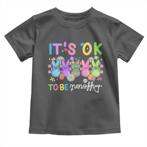 Its Okay To Be Different Toddler T Shirt Bunny Puzzle Autism Awareness Easter TS10 Dark Heather Print Your Wear