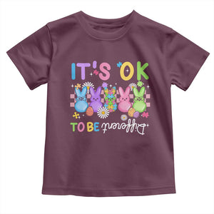 Its Okay To Be Different Toddler T Shirt Bunny Puzzle Autism Awareness Easter TS10 Maroon Print Your Wear