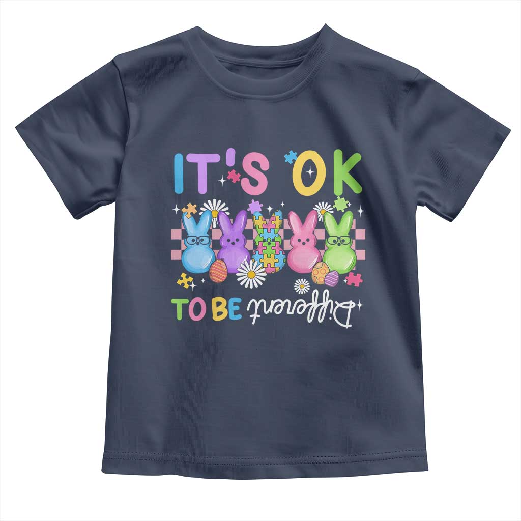 Its Okay To Be Different Toddler T Shirt Bunny Puzzle Autism Awareness Easter TS10 Navy Print Your Wear