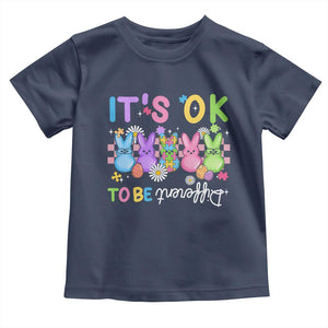 Its Okay To Be Different Toddler T Shirt Bunny Puzzle Autism Awareness Easter TS10 Navy Print Your Wear