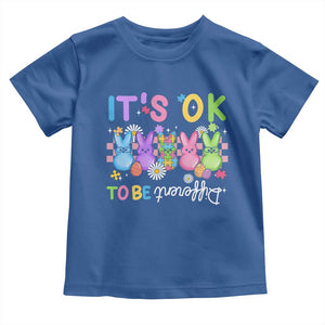 Its Okay To Be Different Toddler T Shirt Bunny Puzzle Autism Awareness Easter TS10 Royal Blue Print Your Wear