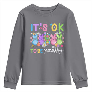 Its Okay To Be Different Youth Sweatshirt Bunny Puzzle Autism Awareness Easter TS10 Charcoal Print Your Wear