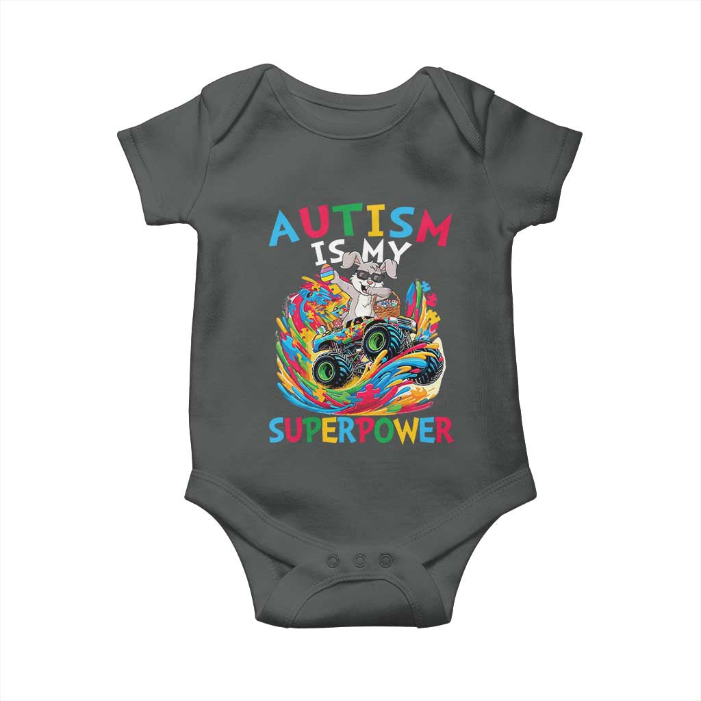 Autism Awareness Easter Baby Onesie Dabbing Bunny Monster Truck Lovers TS10 Dark Heather Print Your Wear
