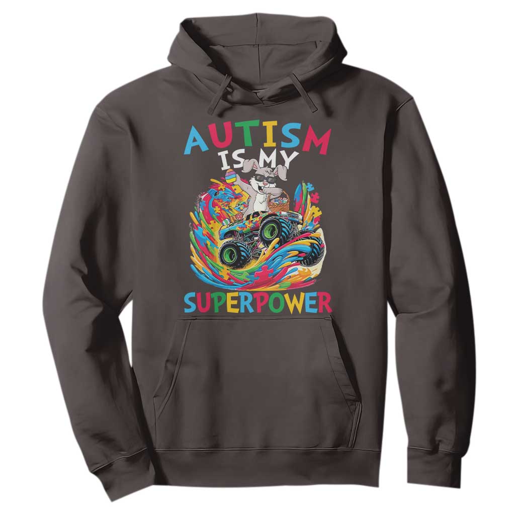 Autism Awareness Easter Hoodie Dabbing Bunny Monster Truck Lovers TS10 Dark Chocolate Print Your Wear