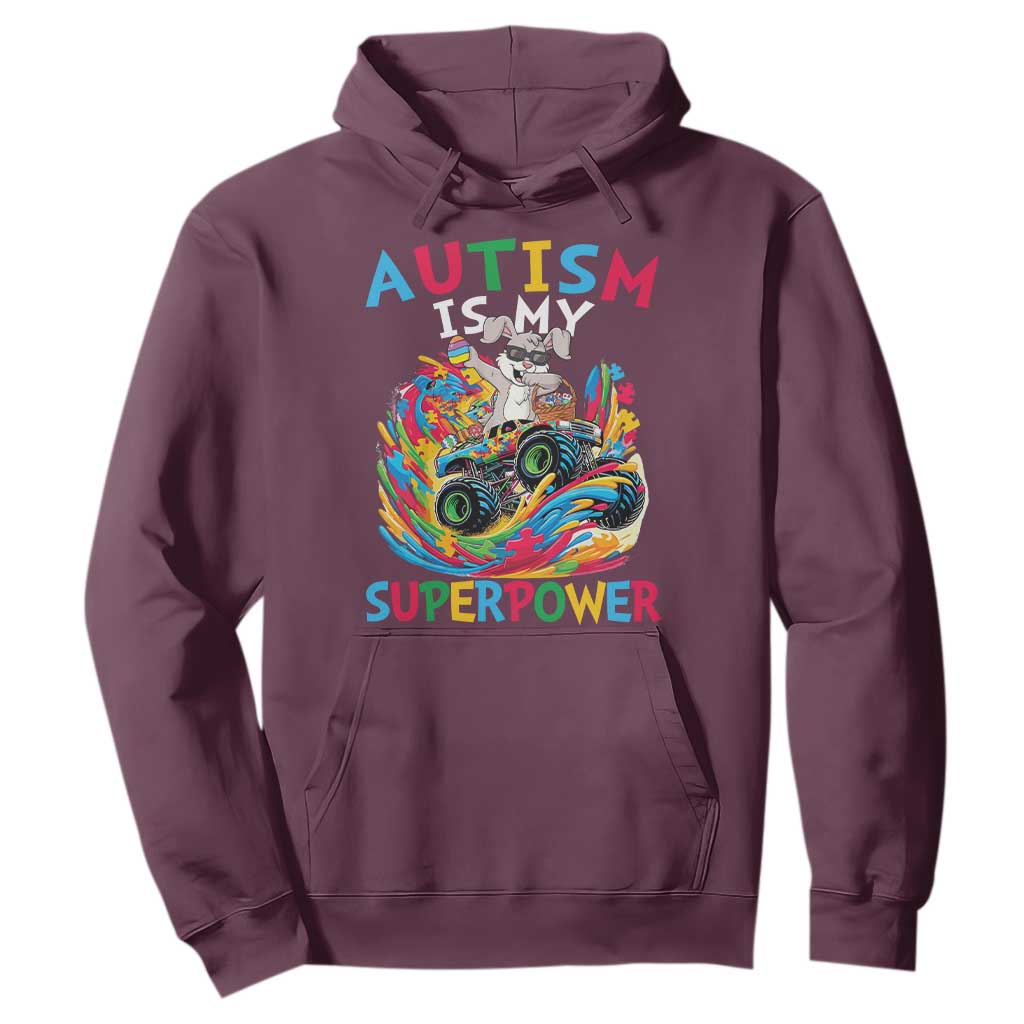 Autism Awareness Easter Hoodie Dabbing Bunny Monster Truck Lovers TS10 Maroon Print Your Wear