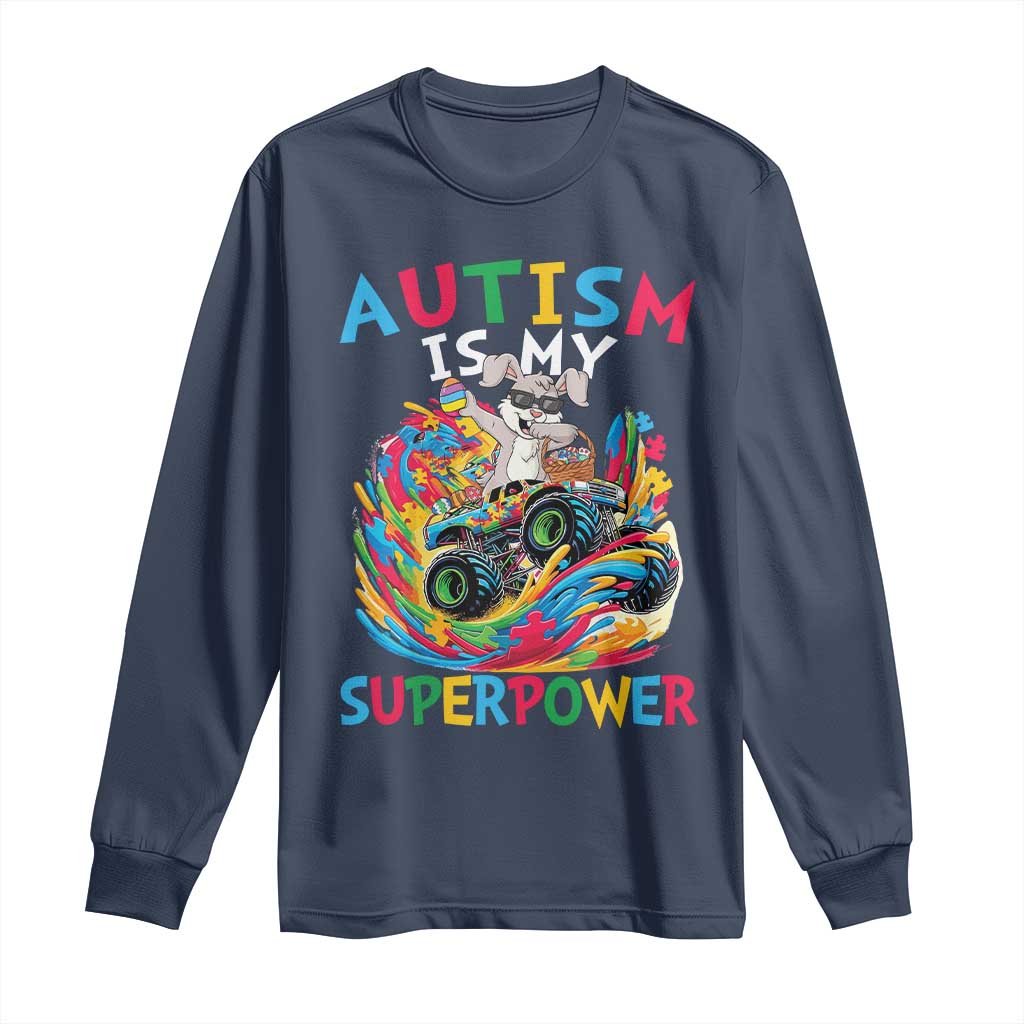 Autism Awareness Easter Long Sleeve Shirt Dabbing Bunny Monster Truck Lovers TS10 Navy Print Your Wear