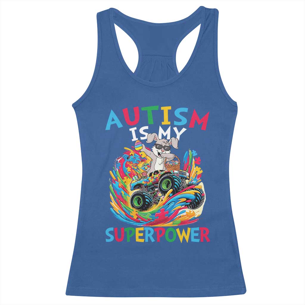 Autism Awareness Easter Racerback Tank Top Dabbing Bunny Monster Truck Lovers TS10 Royal Blue Print Your Wear