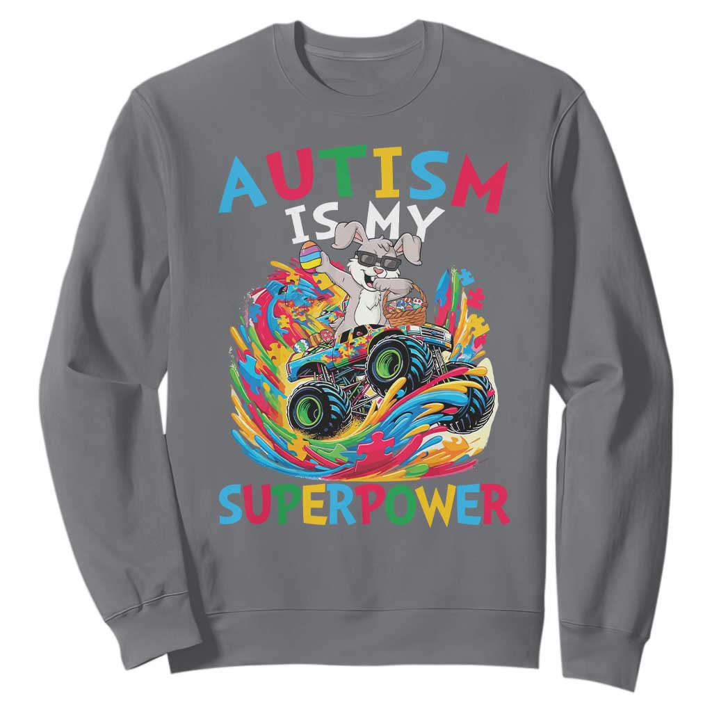 Autism Awareness Easter Sweatshirt Dabbing Bunny Monster Truck Lovers TS10 Charcoal Print Your Wear