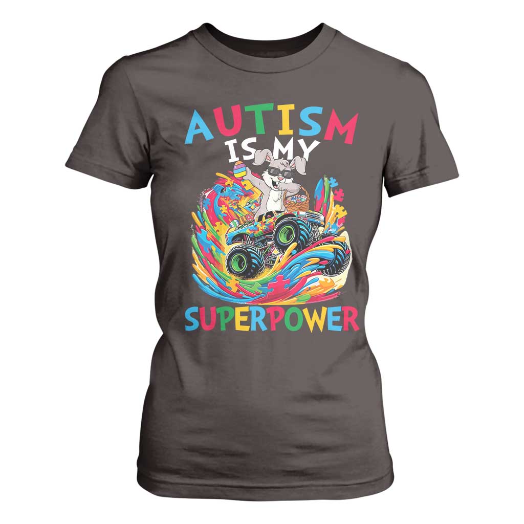 Autism Awareness Easter T Shirt For Women Dabbing Bunny Monster Truck Lovers TS10 Dark Chocolate Print Your Wear