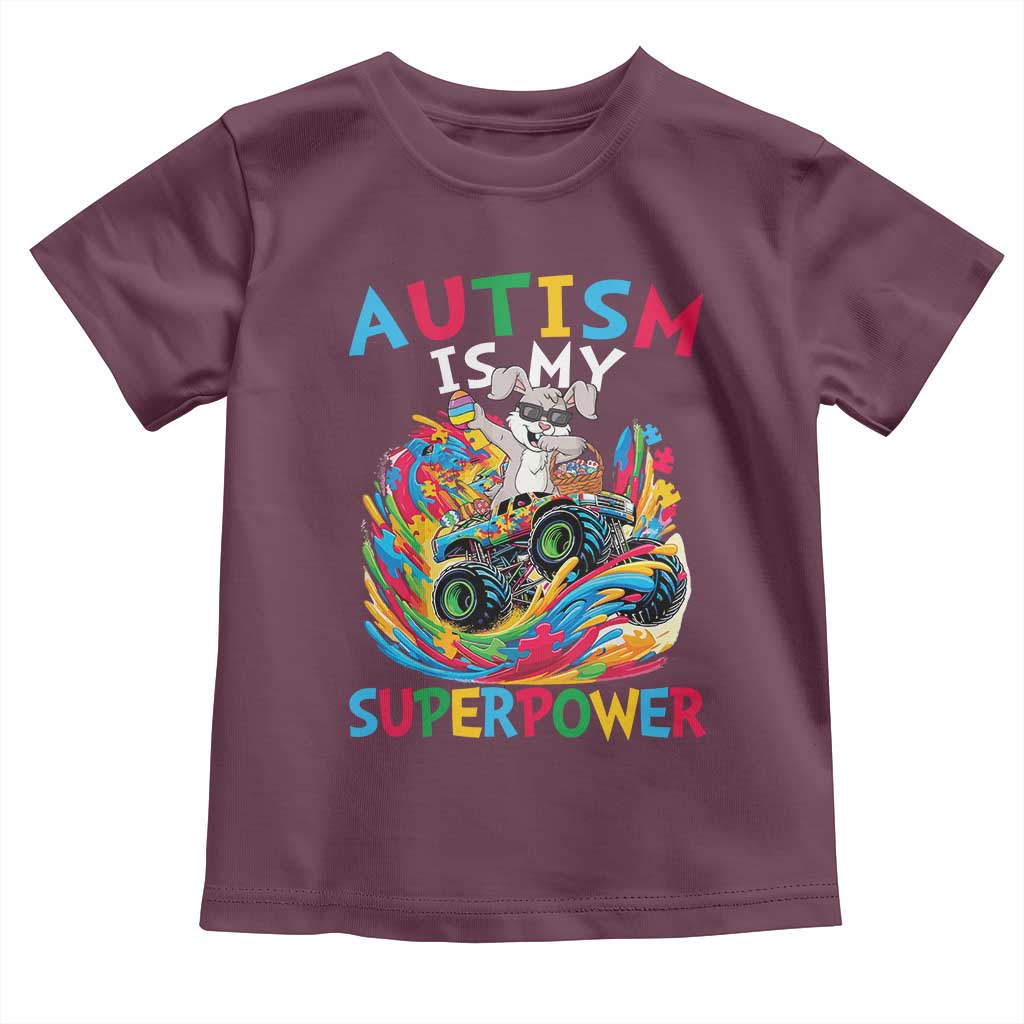 Autism Awareness Easter Toddler T Shirt Dabbing Bunny Monster Truck Lovers TS10 Maroon Print Your Wear