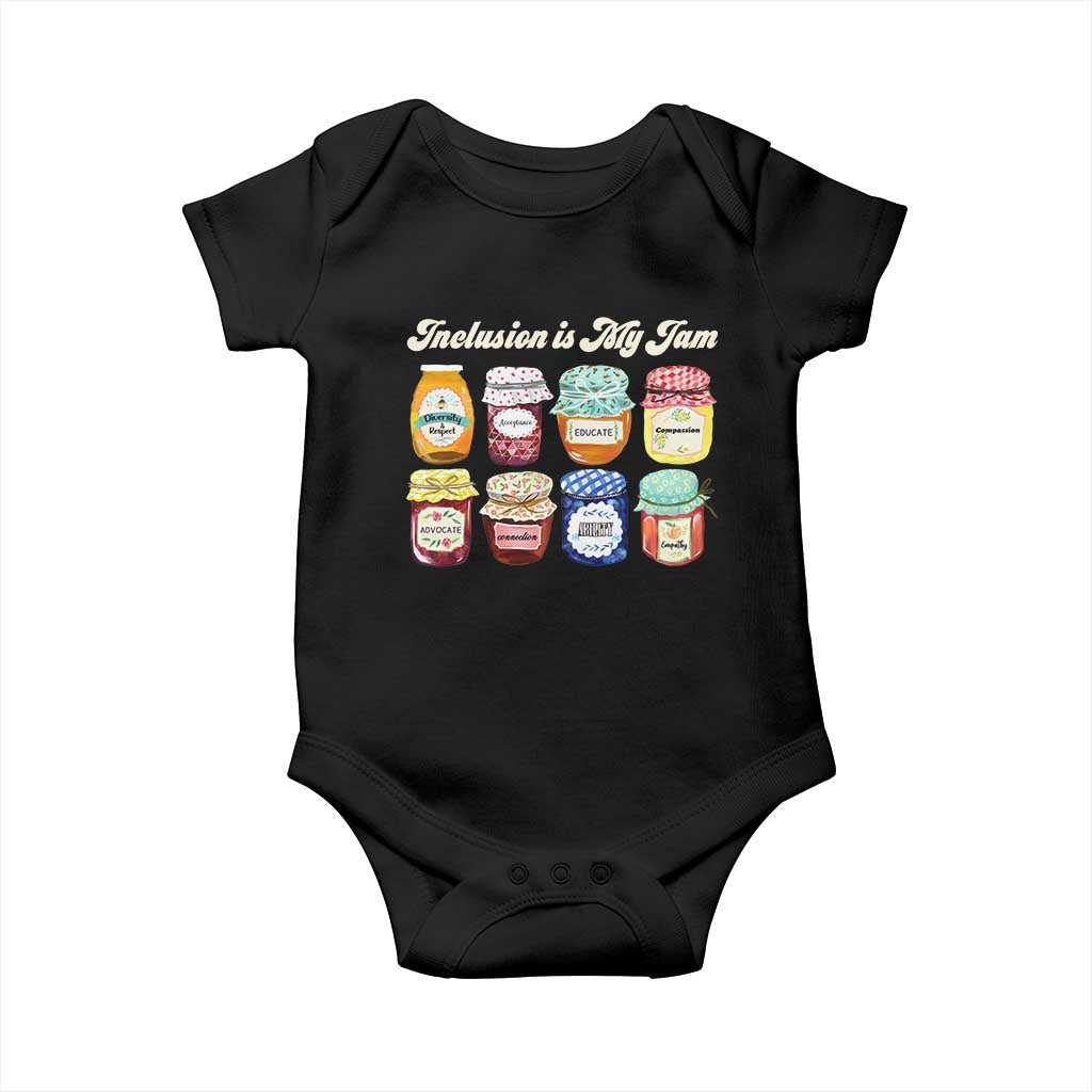 Inclusion Is My Jam Baby Onesie Special Education Teacher Autism Awareness TS10 Black Print Your Wear