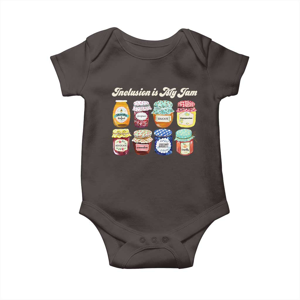 Inclusion Is My Jam Baby Onesie Special Education Teacher Autism Awareness TS10 Dark Chocolate Print Your Wear