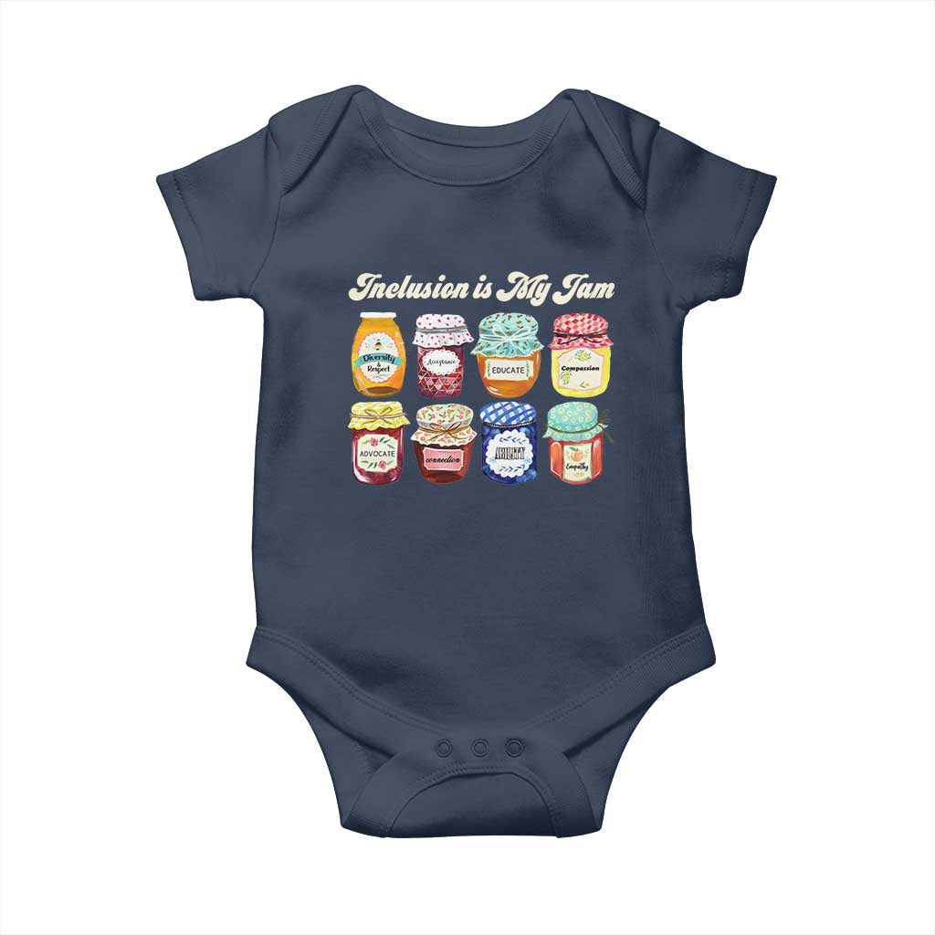 Inclusion Is My Jam Baby Onesie Special Education Teacher Autism Awareness TS10 Navy Print Your Wear
