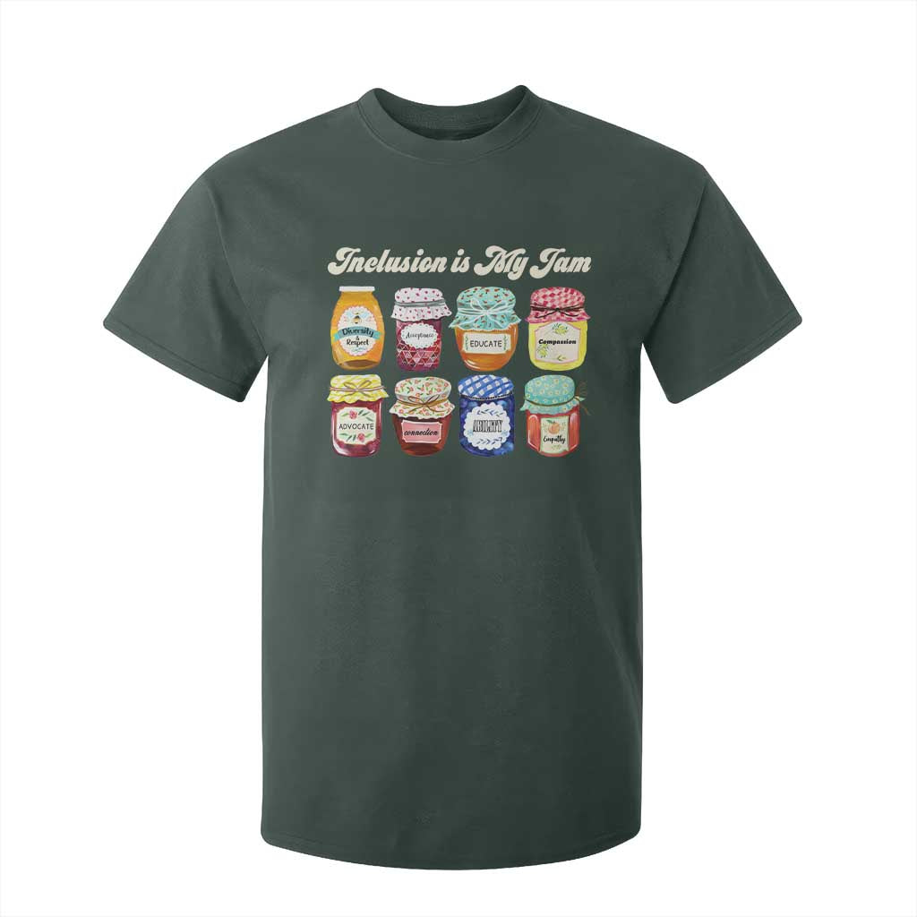 Inclusion Is My Jam T Shirt For Kid Special Education Teacher Autism Awareness TS10 Dark Forest Green Print Your Wear