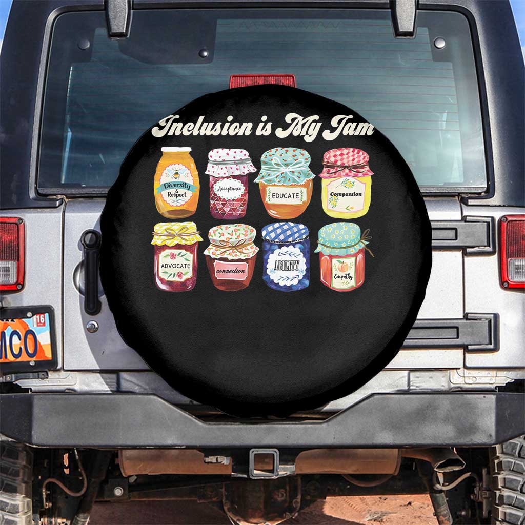 Inclusion Is My Jam Spare Tire Cover Special Education Teacher Autism Awareness TS10 No hole Black Print Your Wear