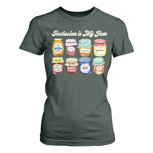 Inclusion Is My Jam T Shirt For Women Special Education Teacher Autism Awareness TS10 Dark Forest Green Print Your Wear