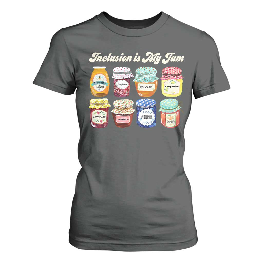 Inclusion Is My Jam T Shirt For Women Special Education Teacher Autism Awareness TS10 Dark Heather Print Your Wear