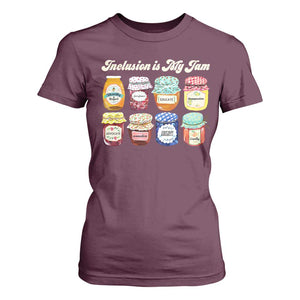 Inclusion Is My Jam T Shirt For Women Special Education Teacher Autism Awareness TS10 Maroon Print Your Wear
