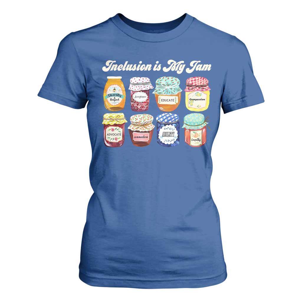 Inclusion Is My Jam T Shirt For Women Special Education Teacher Autism Awareness TS10 Royal Blue Print Your Wear