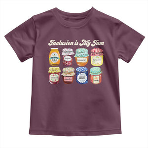 Inclusion Is My Jam Toddler T Shirt Special Education Teacher Autism Awareness TS10 Maroon Print Your Wear