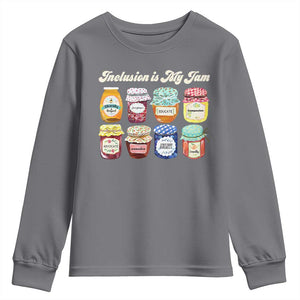 Inclusion Is My Jam Youth Sweatshirt Special Education Teacher Autism Awareness TS10 Charcoal Print Your Wear