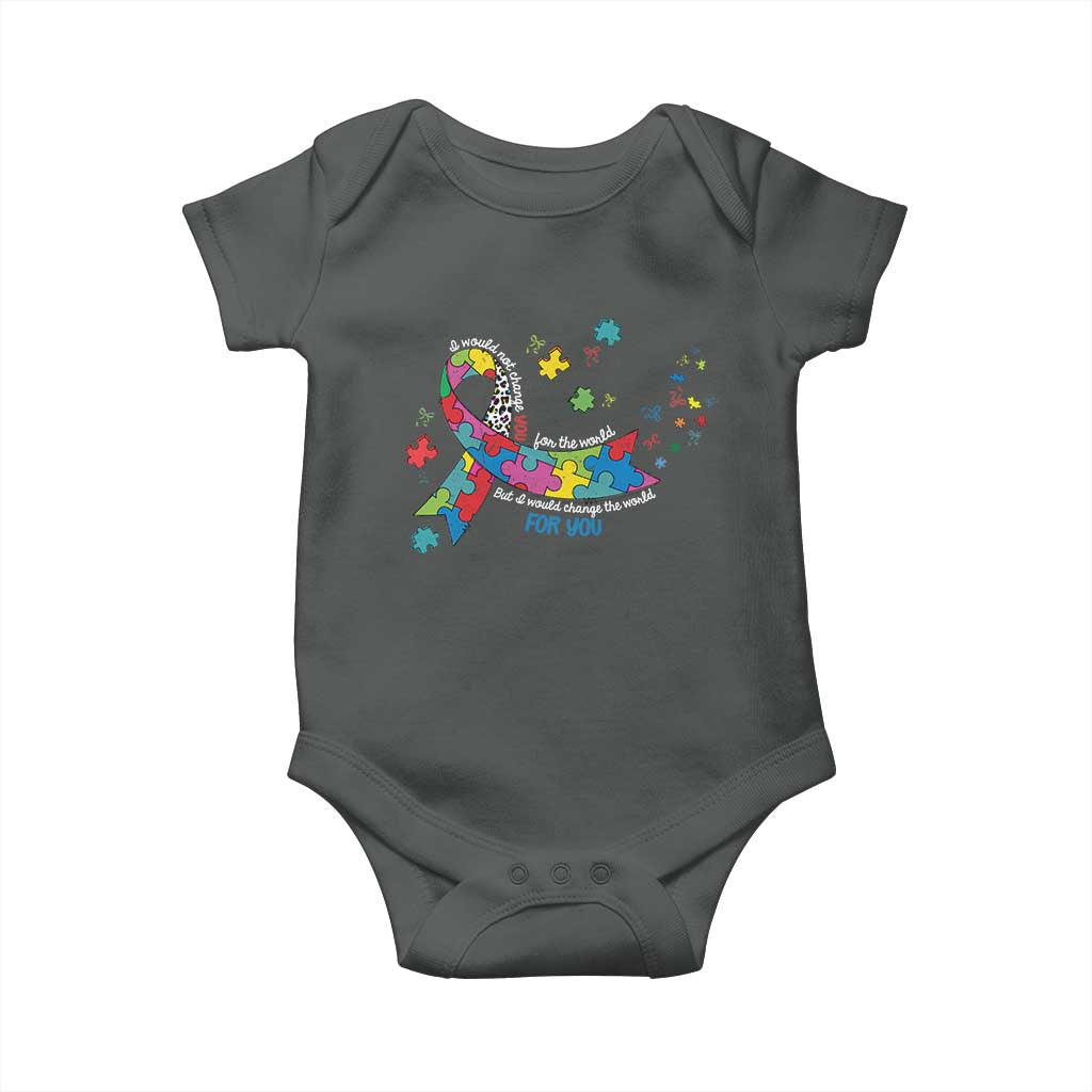 Autism Awareness Coquette Bow Baby Onesie Special Education Teacher TS10 Dark Heather Print Your Wear