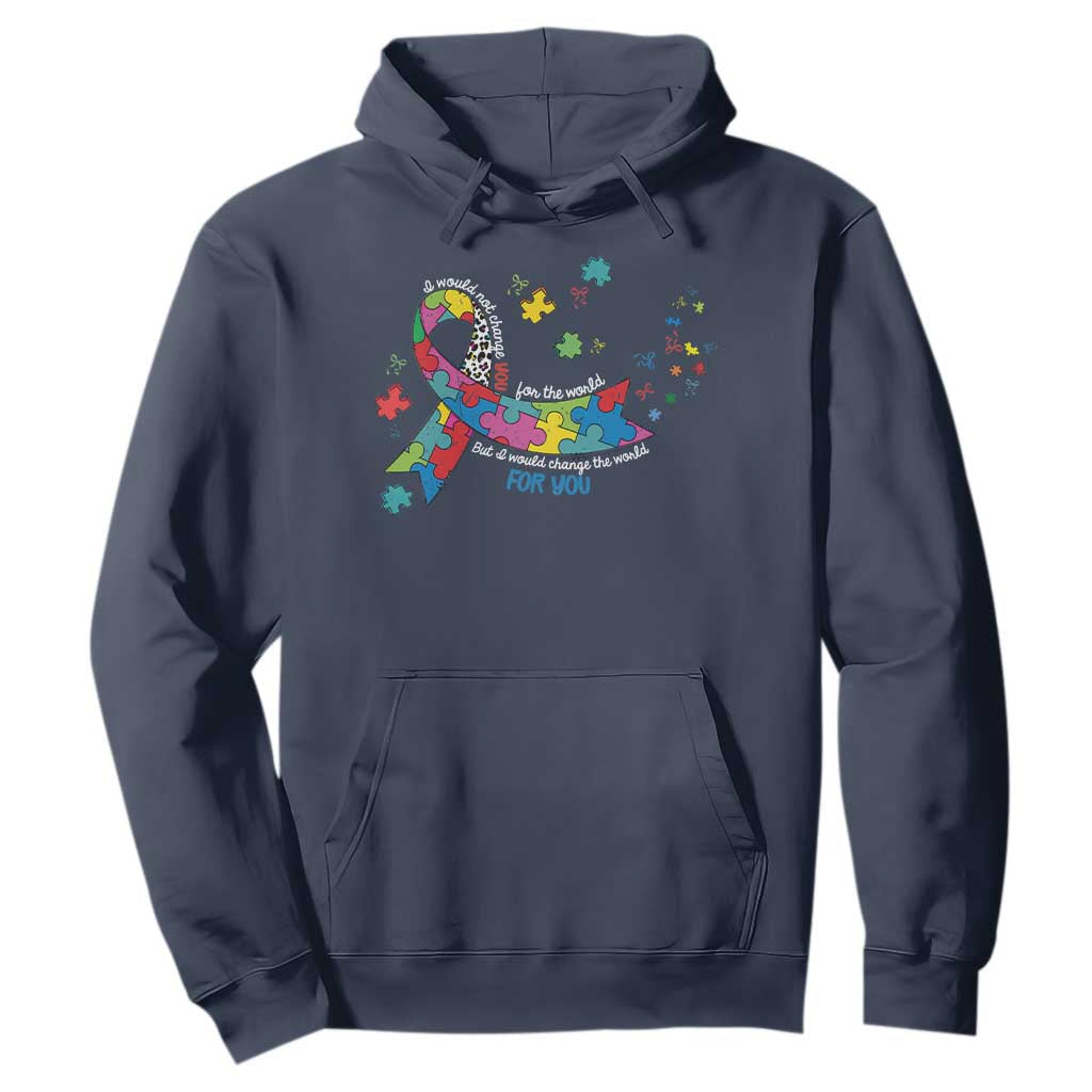 Autism Awareness Coquette Bow Hoodie Special Education Teacher TS10 Navy Print Your Wear