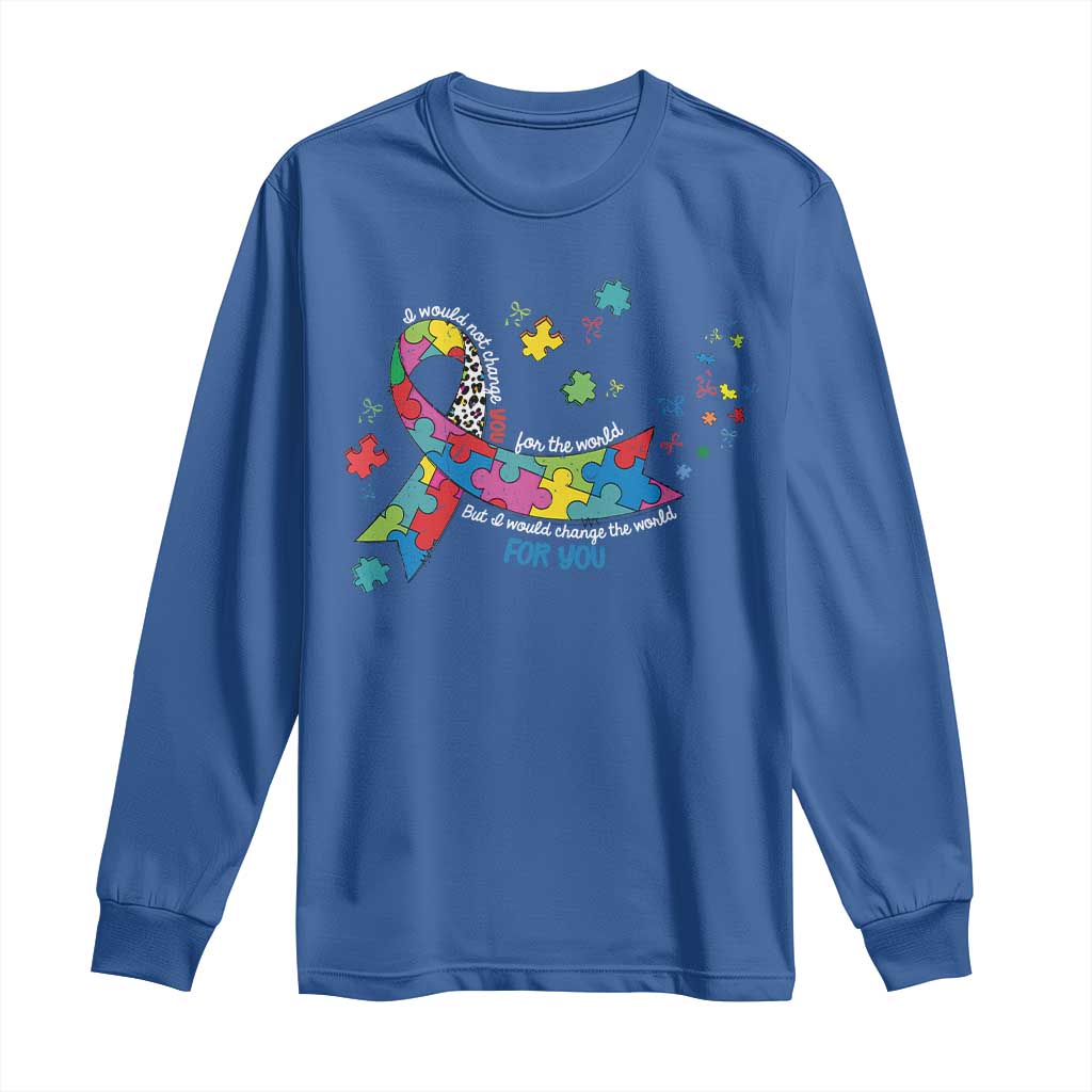 Autism Awareness Coquette Bow Long Sleeve Shirt Special Education Teacher TS10 Royal Blue Print Your Wear