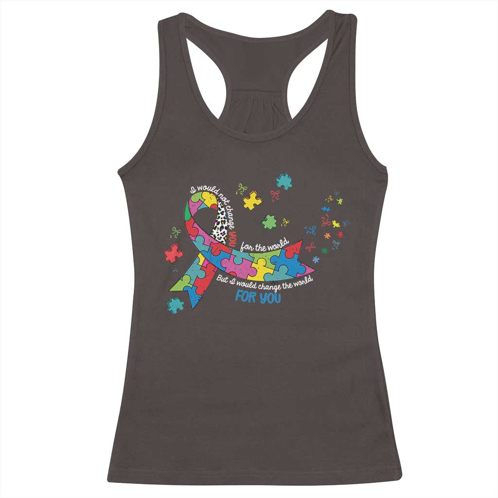 Autism Awareness Coquette Bow Racerback Tank Top Special Education Teacher TS10 Dark Chocolate Print Your Wear