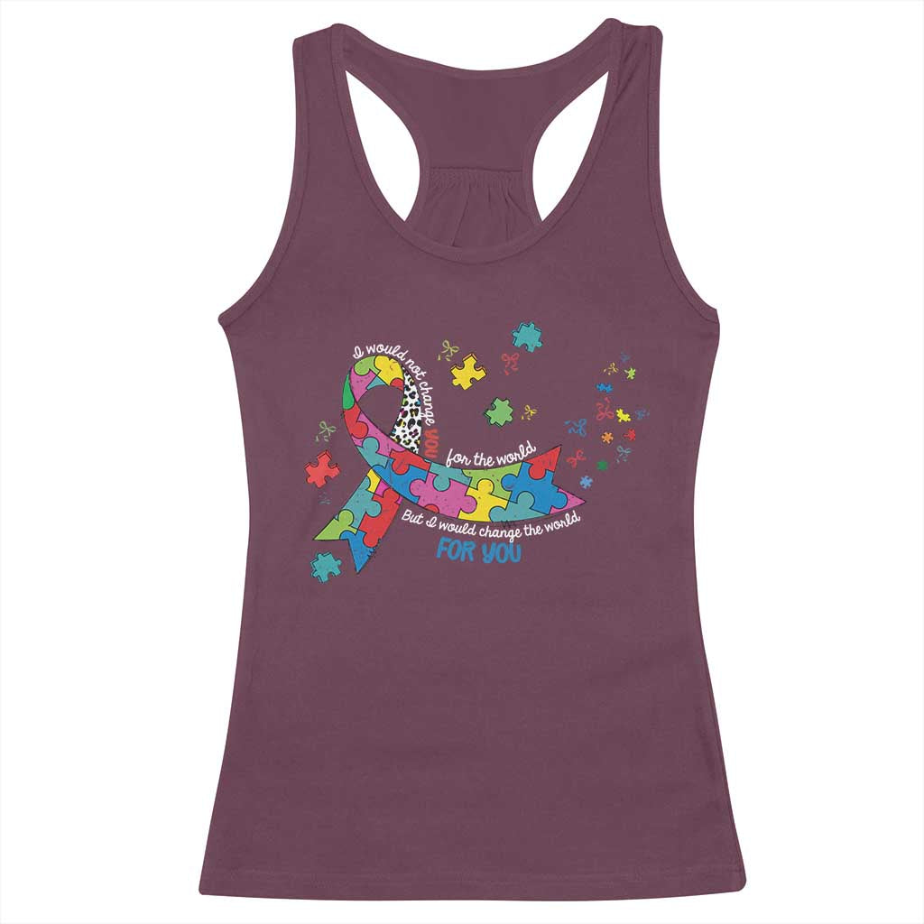 Autism Awareness Coquette Bow Racerback Tank Top Special Education Teacher TS10 Maroon Print Your Wear