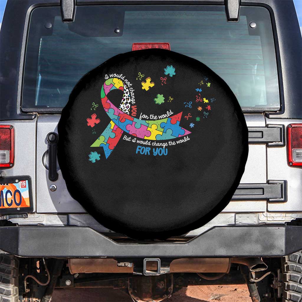 Autism Awareness Coquette Bow Spare Tire Cover Special Education Teacher TS10 No hole Black Print Your Wear