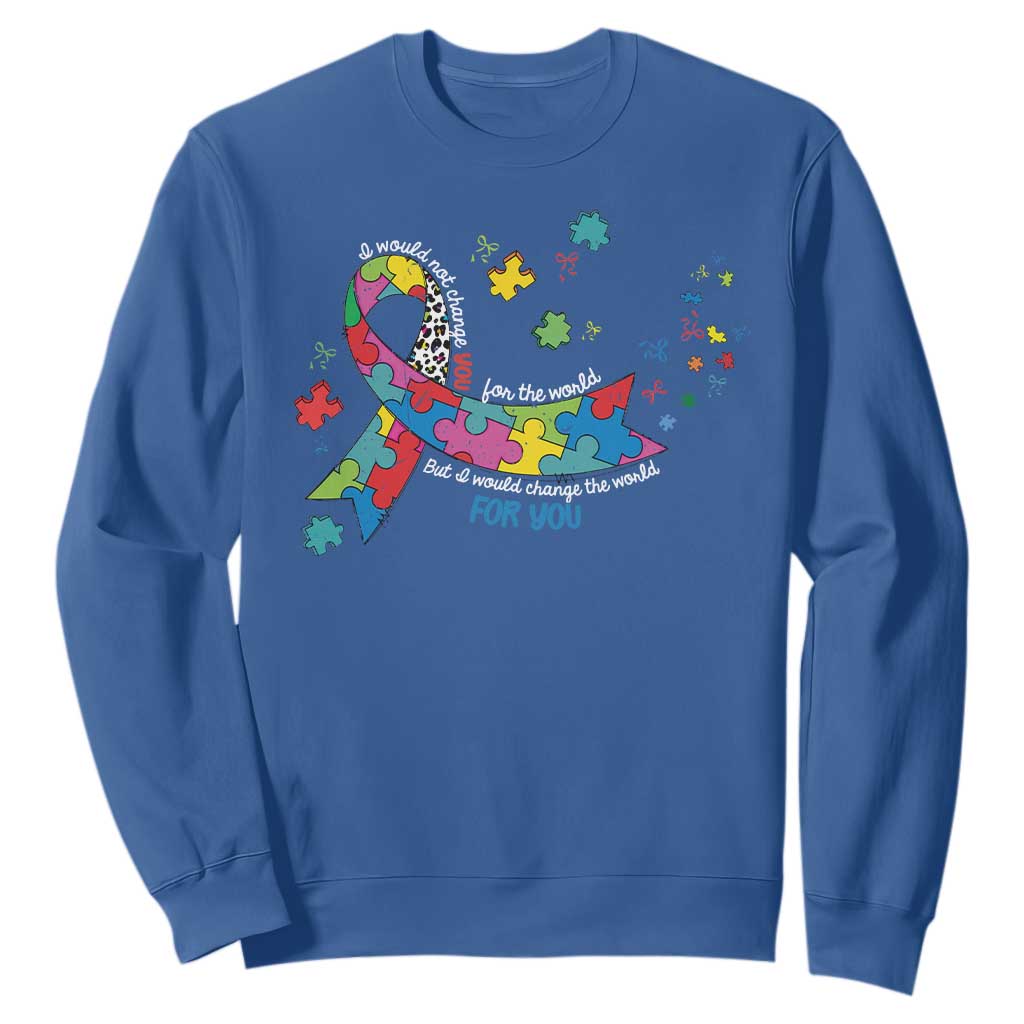 Autism Awareness Coquette Bow Sweatshirt Special Education Teacher TS10 Royal Blue Print Your Wear