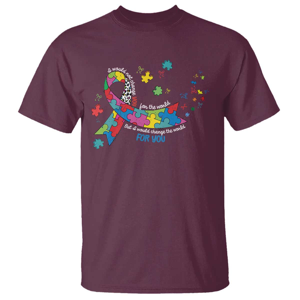 Autism Awareness Coquette Bow T Shirt Special Education Teacher TS10 Maroon Print Your Wear