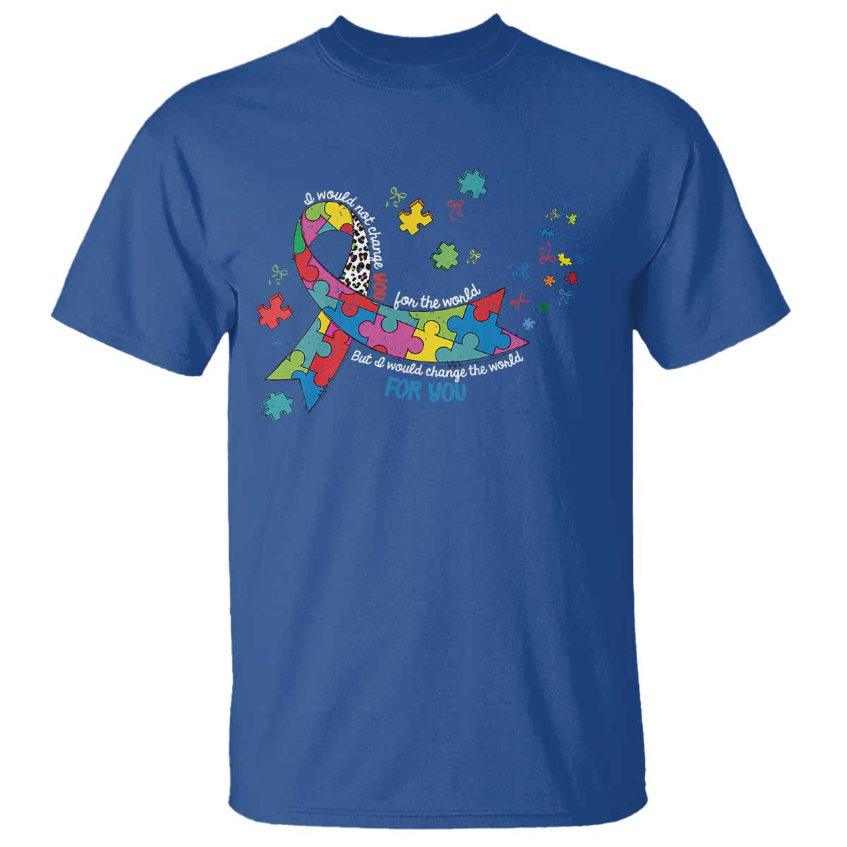 Autism Awareness Coquette Bow T Shirt Special Education Teacher TS10 Royal Blue Print Your Wear