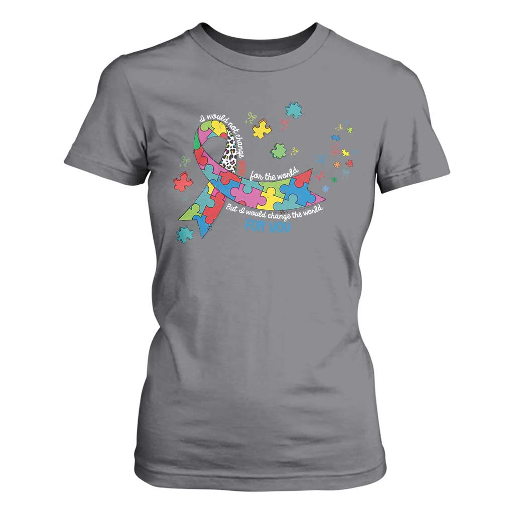 Autism Awareness Coquette Bow T Shirt For Women Special Education Teacher TS10 Charcoal Print Your Wear